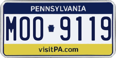 PA license plate MOO9119