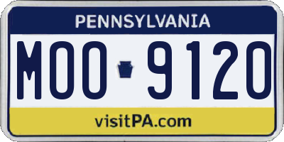PA license plate MOO9120
