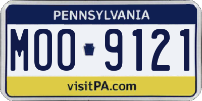 PA license plate MOO9121