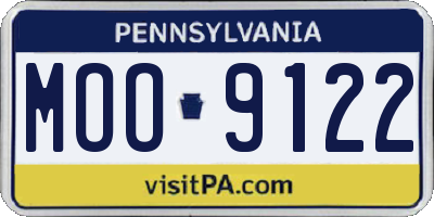 PA license plate MOO9122