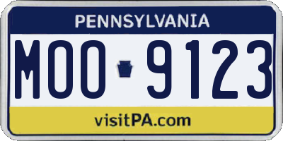 PA license plate MOO9123