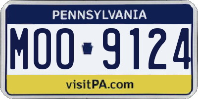 PA license plate MOO9124