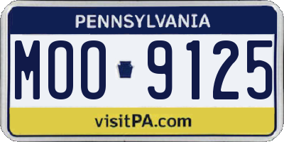 PA license plate MOO9125