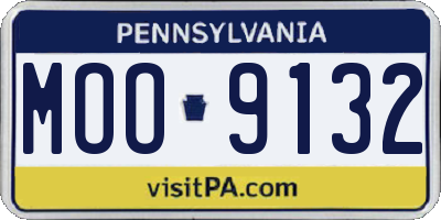 PA license plate MOO9132