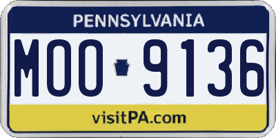 PA license plate MOO9136