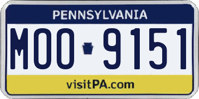 PA license plate MOO9151