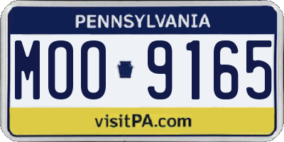 PA license plate MOO9165