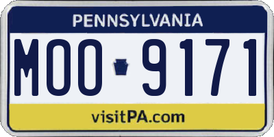 PA license plate MOO9171