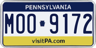 PA license plate MOO9172