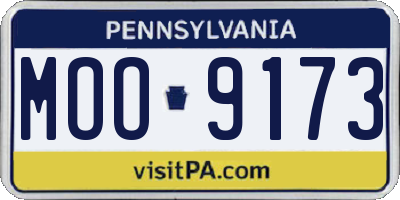 PA license plate MOO9173