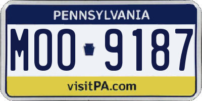 PA license plate MOO9187