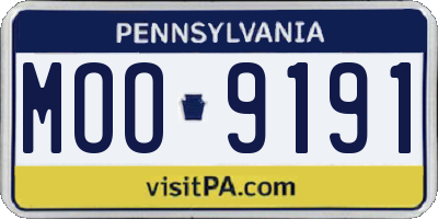 PA license plate MOO9191