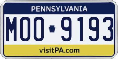 PA license plate MOO9193
