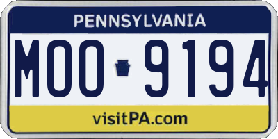 PA license plate MOO9194