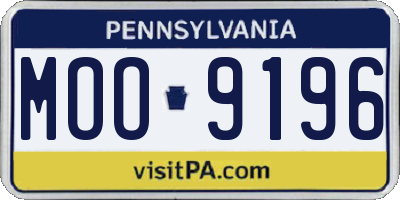 PA license plate MOO9196