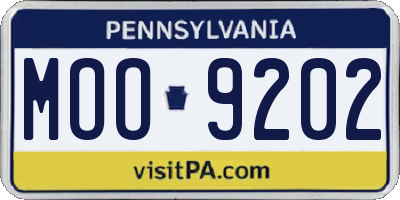 PA license plate MOO9202