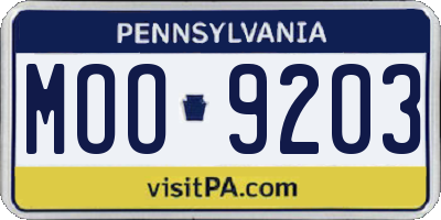 PA license plate MOO9203