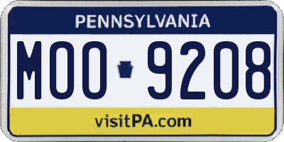 PA license plate MOO9208