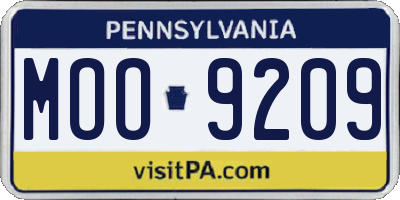 PA license plate MOO9209
