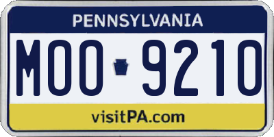 PA license plate MOO9210