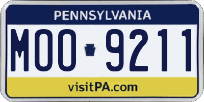 PA license plate MOO9211