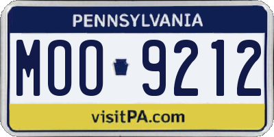 PA license plate MOO9212
