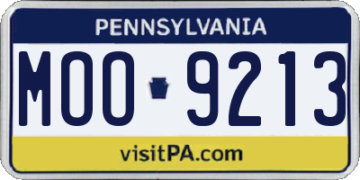 PA license plate MOO9213