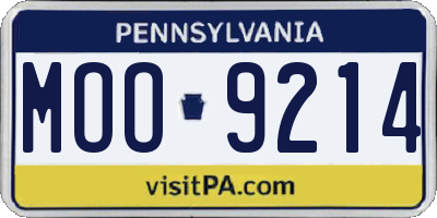 PA license plate MOO9214