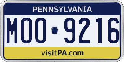 PA license plate MOO9216