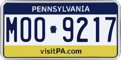 PA license plate MOO9217