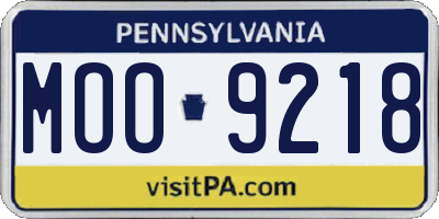 PA license plate MOO9218