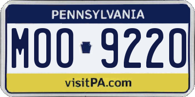 PA license plate MOO9220