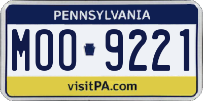 PA license plate MOO9221