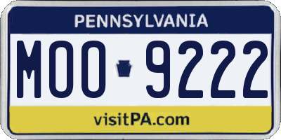 PA license plate MOO9222