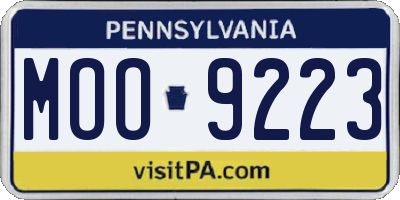 PA license plate MOO9223