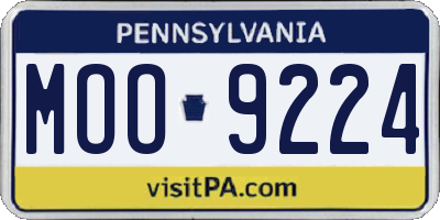 PA license plate MOO9224