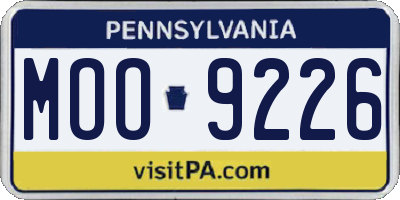 PA license plate MOO9226