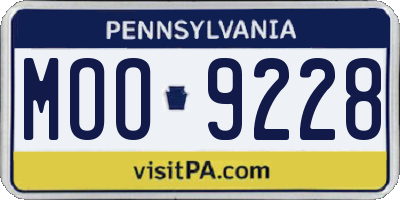 PA license plate MOO9228