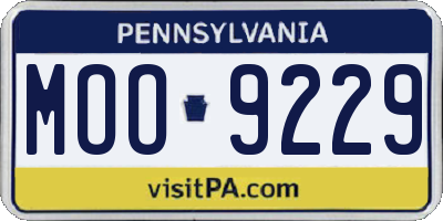 PA license plate MOO9229