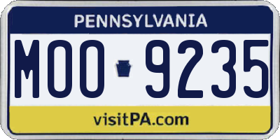 PA license plate MOO9235