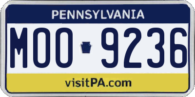 PA license plate MOO9236