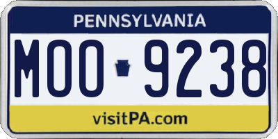 PA license plate MOO9238