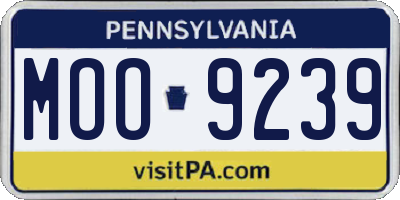 PA license plate MOO9239