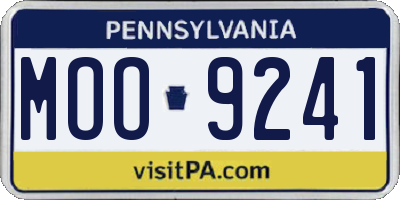 PA license plate MOO9241