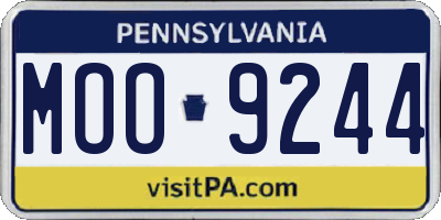 PA license plate MOO9244