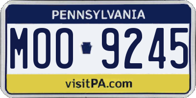 PA license plate MOO9245