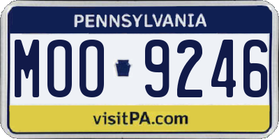 PA license plate MOO9246