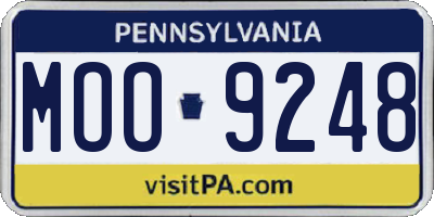 PA license plate MOO9248