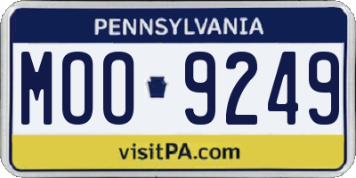 PA license plate MOO9249