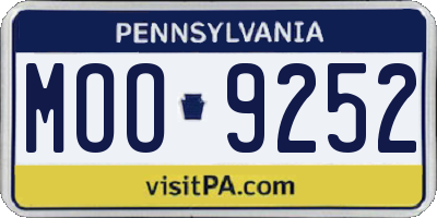 PA license plate MOO9252